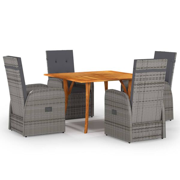 vidaXL Dining Set Gray