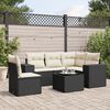 vidaXL Patio Sofa Set Black PE rattan, powder-coated steel Medium