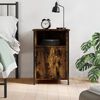 vidaXL Bedside Cabinet Smoked Oak Engineered wood 15.7x16.5x23.6 in