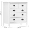 vidaXL Sideboard White Solid pine wood Medium Sideboard Rectangular