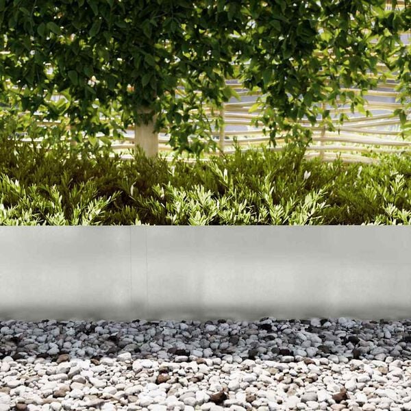 vidaXL Lawn Edging 10 pcs Silver 100 x 0.05 x 20 cm Stainless Steel