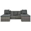 vidaXL Sofa Set Grey PE Rattan Medium Modular 4-Piece Garden Sofa Set