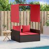 vidaXL Patio Double Sun Lounger Brown, Red