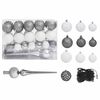 vidaXL Artificial Pre-lit Christmas Tree with Ball Set Silver 59.1" PET
