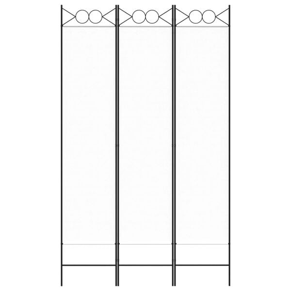 vidaXL 3-Panel Room Divider White 47.2"x78.7" Fabric