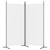 vidaXL 2-Panel Room Divider White 68.9"x70.9" Fabric