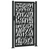 vidaXL Garden Gate Black 39.4x68.9" Steel Trace  Design