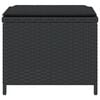 vidaXL Patio Stool Black PE rattan, Powder-coated steel, Foam