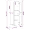 vidaXL Display Cabinet Smoked Oak Engineered Wood, Glass Tall