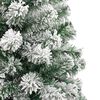 vidaXL Fake Hinged Christmas Tree Green and White PVC, Iron 82.7 in