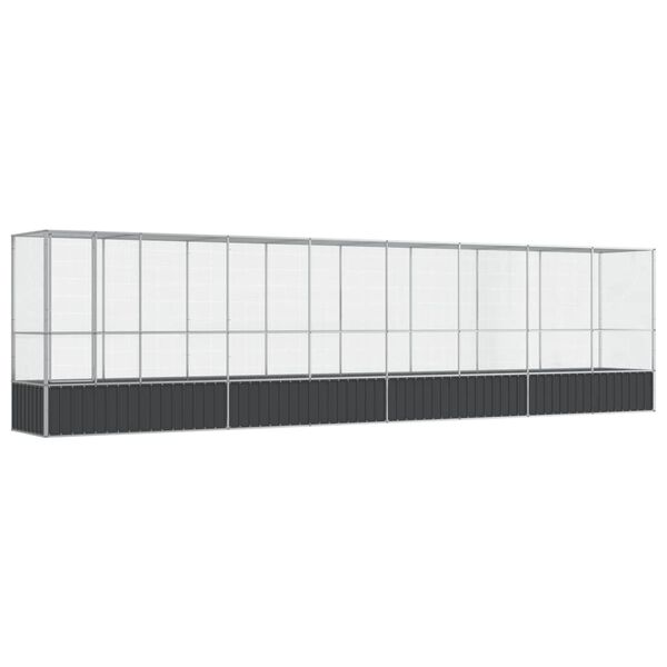 vidaXL Aviary with Extension Silver 328.5"x42.1"x83.5" Steel