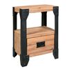vidaXL Nightstand Set of 2 Brushed Acacia with Black Steel