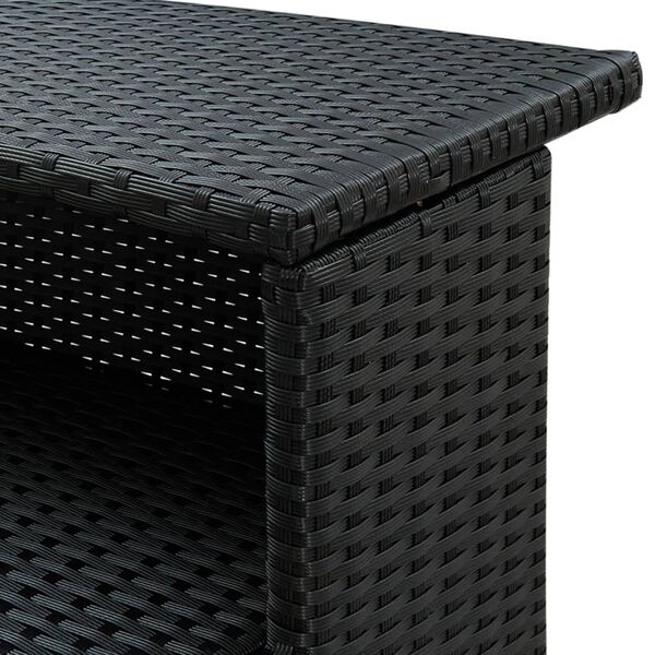 vidaXL Bar Table Black PE rattan Standard Tough Bar Table