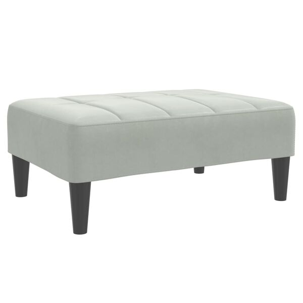 vidaXL Footstool Light Grey Velvet (100% polyester), plywood, plastic