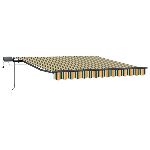 vidaXL Retractable Awning Green and yellow 118.11" x 98.43" fabric