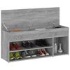 vidaXL Shoe Bench Grey Sonoma Engineered Wood 41.3 in Shoe Bench