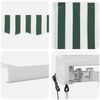vidaXL Retractable Awning Manual Green and white 137.80" x 98.43