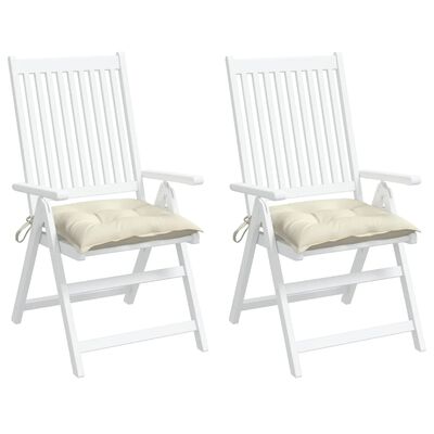 vidaXL Chair Cushions 2 pcs Cream White 15.7"x15.7"x2.8" Oxford Fabric
