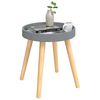 vidaXL Side Table Grey Engineered Wood and Solid Pine Small Durable
