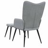 vidaXL Relaxing Chair With Stool Light Grey Fabric (100% polyester), Steel