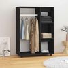 vidaXL Wardrobe Black Engineered Wood Medium Wardrobe Rectangular