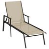vidaXL Sun Lounger Cream Steel, Textilene 75.2 x 24.0 x 38.4 in
