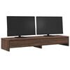 vidaXL Monitor Stand with Drawers Brown Oak 39.4x10.6x5.9" Engineered Wood
