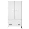 vidaXL Wardrobe White Solid Pine Wood Compact Wardrobe Rectangular