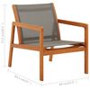 vidaXL Garden Chair Grey, Natural Solid eucalyptus wood, Textilene