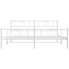 vidaXL Bed Frame White Powder-Coated Steel Super King Bed Frame