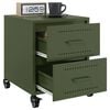 vidaXL Bedside Cabinet Olive Green Cold-rolled Steel Medium