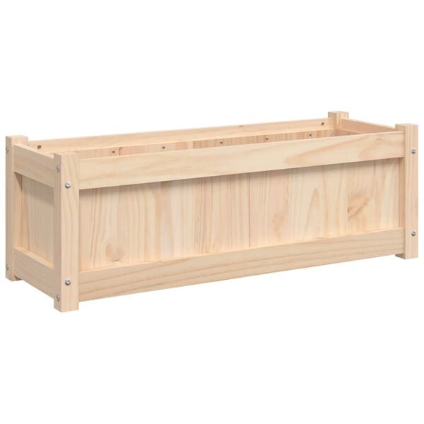 vidaXL Garden Planter Natural wood tone Solid pine wood Large