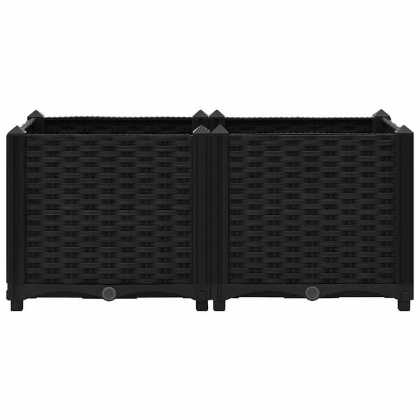 vidaXL Raised Bed Black Polypropylene Medium Durable Raised Bed