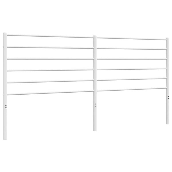 vidaXL Headboard White Powder-Coated Steel 76 in Durable Headboard