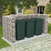 vidaXL Gabion Triple Wheelie Bin Surround Steel 98.4"x39.4"x47.2"