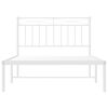 vidaXL Bed Frame White Powder-Coated Steel 42.1 x 79.9 in Bed Frame