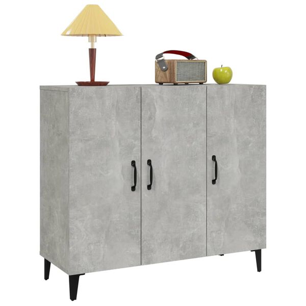 vidaXL Sideboard Concrete Grey Engineered wood, metal Medium Sideboard