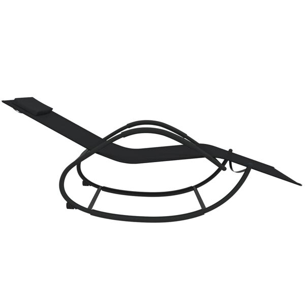 vidaXL Sun Lounger Black Powder-coated steel, textilene Medium