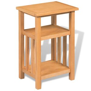 vidaXL End Table Brown Solid oak, MDF veneer Compact Rectangular