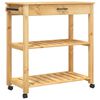vidaXL Kitchen Trolley MONZA 33.1"x15.7"x34.8" Solid Wood Pine