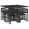 vidaXL Garden Dining Set Grey, Dark Grey, Black