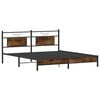 vidaXL Bed Frame Smoked Oak Engineered Wood and Steel Full Bed Frame