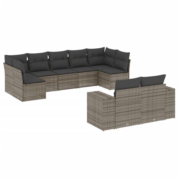 vidaXL Garden Sofa Set Grey