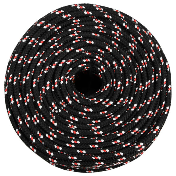 vidaXL Boat Rope Black 0.39 " 82.0 ' Polypropylene