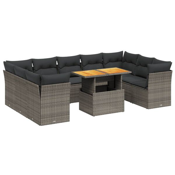 vidaXL Garden Sofa Set Grey