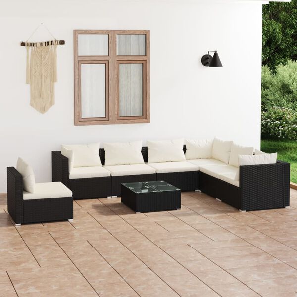 vidaXL Garden Lounge Set Black