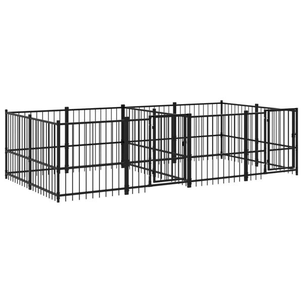 vidaXL Dog Kennel Black Powder-coated steel 80.9 sq ft Durable