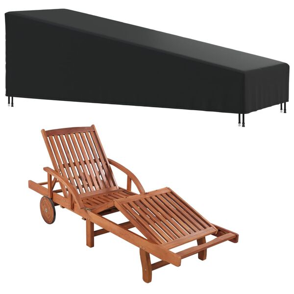 vidaXL Sun Lounger Cover Black 420D Oxford with PU coating