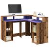 vidaXL Desk Old wood Engineered wood L-shaped, Compact Desk