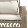 vidaXL Patio Sofa Set Beige PE rattan, powder-coated steel, tempered glass